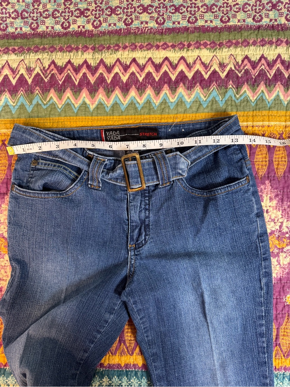 Blue Stretch Juniors Yada Yada size 5 Jeans with Belt y2k